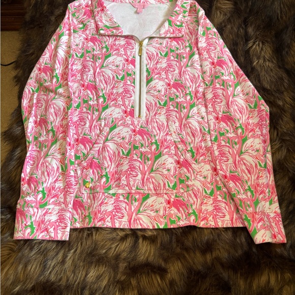 Lilly Pulitzer Pink and Green Flamingo Popover - Picture 1 of 11